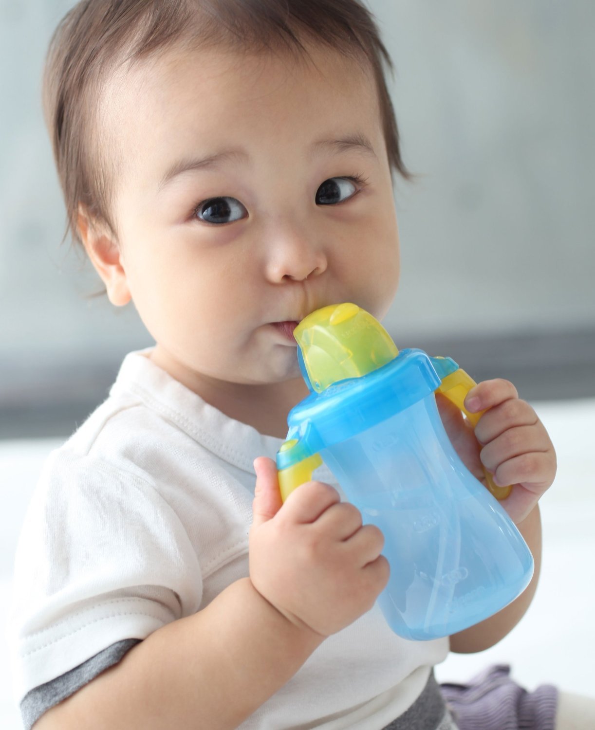 Pigeon Petit Straw Bottle Aqua Blue 150mL