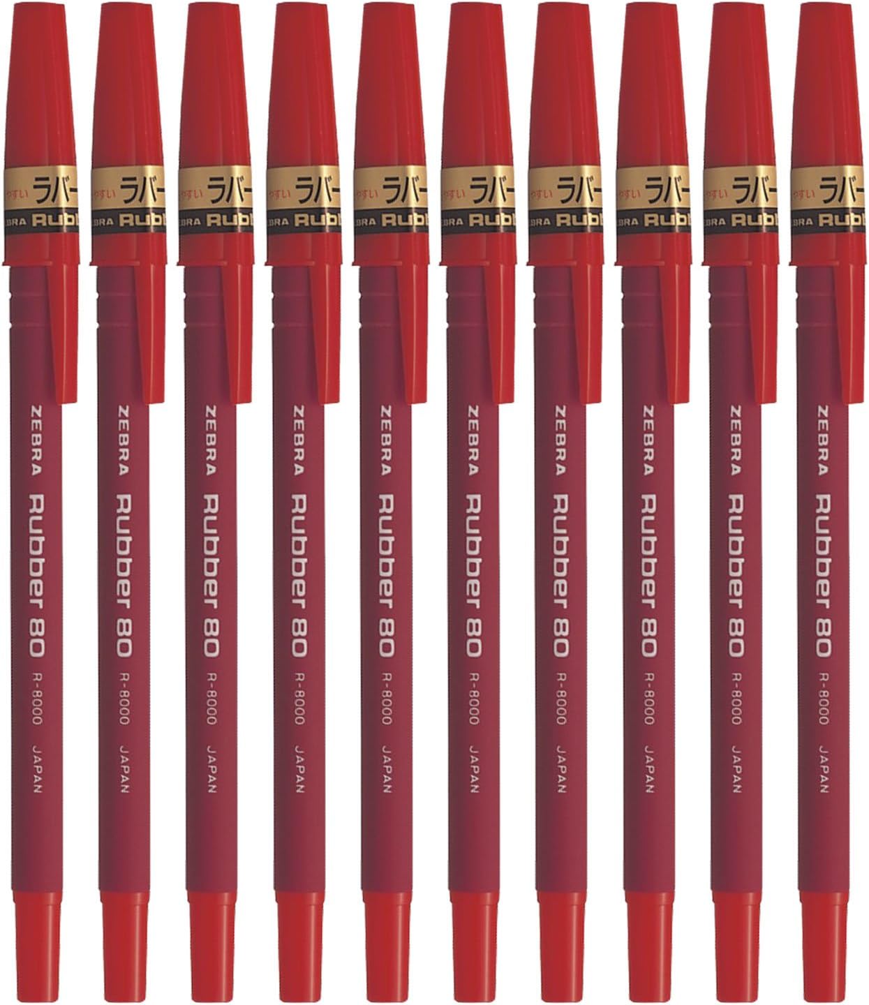 ZEBRA Rubber 80 Ballpoint Pen [Red] x 10 pieces (Japan Import)