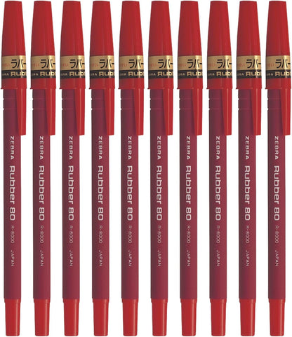 ZEBRA Rubber 80 Ballpoint Pen [Red] x 10 pieces (Japan Import)