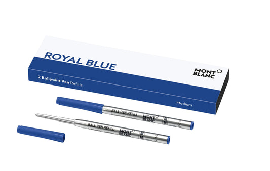 Montblanc Ballpoint Pen Refills (M) Royal Blue 124493 ‰ÛÒ Refill Cartridges with a Medium Tip for Montblanc Ball Pens ‰ÛÒ 2 x Blue Ballpoint Refills