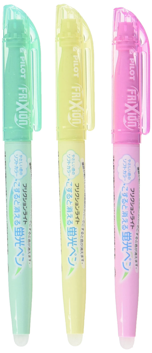 PILOT Highlighter Frixion Light, 3 Soft-Color Set (SFL-30SL-3CS)