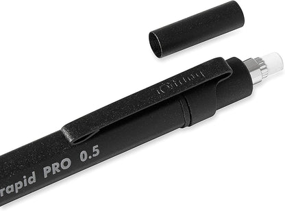 rOtring Rapid Pro Mechanical Pencil, 0.5 mm, Matte Black Finish, Precision Writing and Sketching Instrument with Comfortable Grip