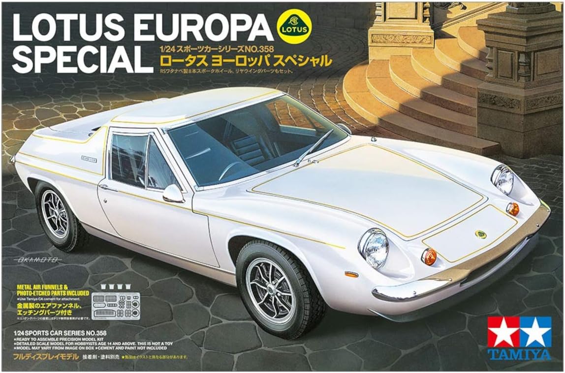 Tamiya 24358-000 Vehicle 1:24 Lotus Europa Special m. PE, Highly Model, Plastic, Assembly kit, Detailed Replica, unpainted, Black/Red/Blue, Mittel