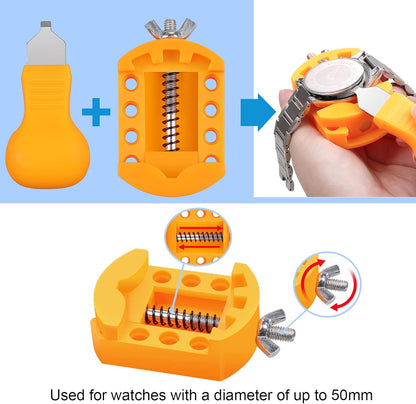 JOREST Watch Battery Replacement Kit, Watch Repair Screwdriver, Watch Band Replacement tool, Watch Wrench Back Remover, Watch Case Opener, Watch Back Remover Holder, Spring bar, Tweezers