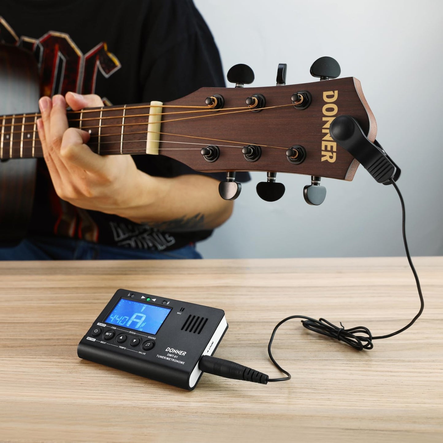 Donner Metronome Tuner for All Instruments - Guitar, Bass, Violin, Ukulele, Trumpet, Chromatic, Clarinet, Flute, 3 in 1 Digital Metronome with Tuner/Metronome/Tone Generator, DMT-01