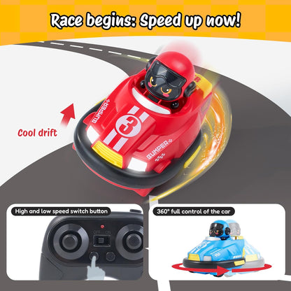 Toddler Remote Control Car for Kids, 2pk RC Ejecting Bumper Car, Boys Remote Control Car Set with Music and LED Lights, Bumper Car Toy of 2 Pcs Birthday Gifts for 12+ Months Toddler Girls Boy Toys