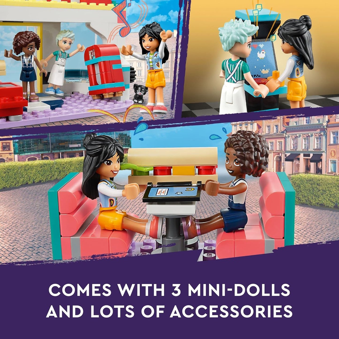 LEGO Friends Heartlake Serving Building Set of 3 Mini Figures from 2023 Series Toy for Children Over 6 Years, Gift Idea for Birthdays 41728
