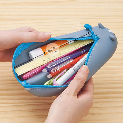 LIHITLAB PuniLabo Zipper Pen Case/Pouch, Horizontal, 2.5" x 7.9", Shiba Dog (A7781-2), Pen: 2.5"x 7.9"x 2.4"