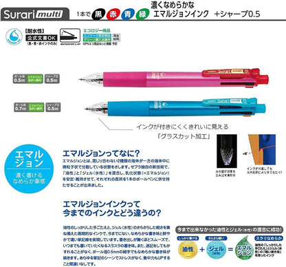 ZEBRA B-REK5-G Ballpoint Pen Refill, Multi-Color, Multi-Functional, EK-0.5 Lead, Green, 10 Pens