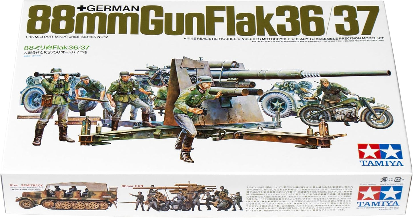 Tamiya Models German 88mm Gun Flak 36.37 Model Kit