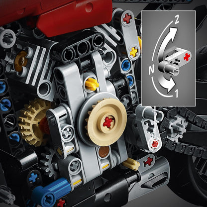 LEGO 42107 Technic Ducati Panigale V4 R Motorbike, Collectible Superbike Display Model Building Kit with Gearbox and Working Suspension, Gift Idea, 10 year +