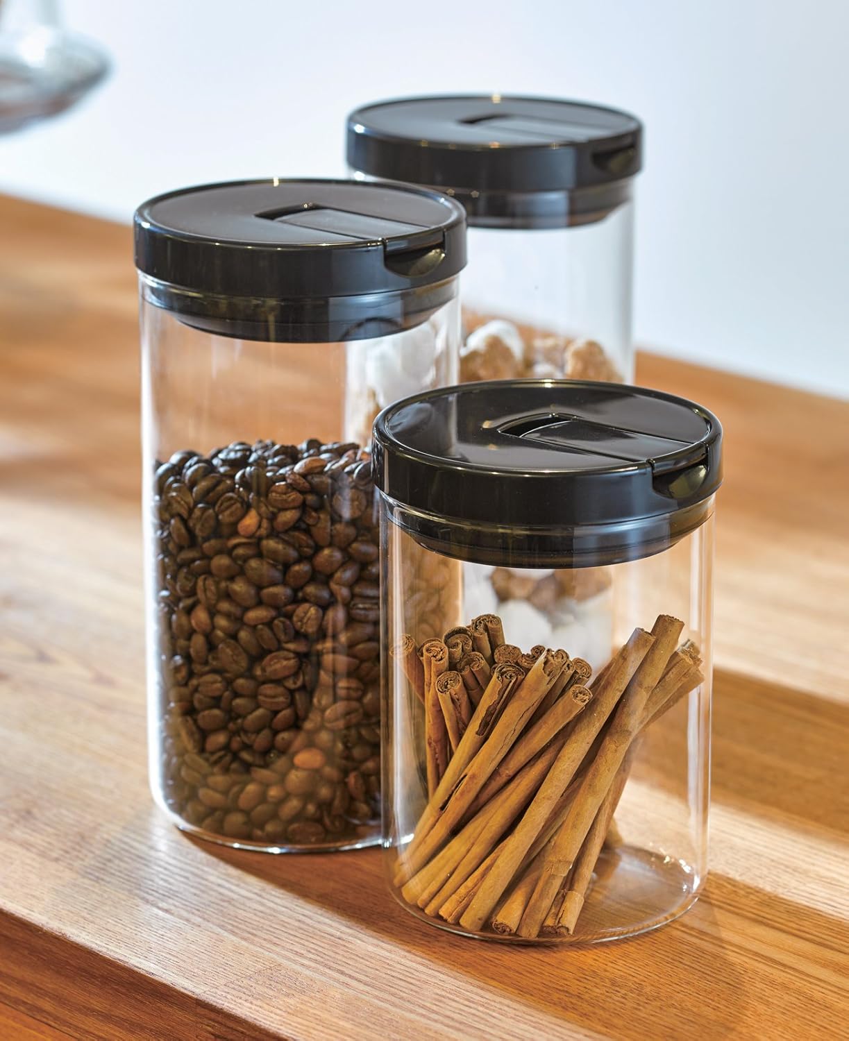 Hario Glass Canister for Coffee and Tea, 800ml, Black
