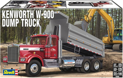 Revell 12628 Kenworth W-900 Dump Truck 1:25 Scale 265-Piece Skill Level 5 Model Building Kit White