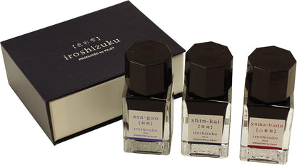 PILOT Iroshizuku Mini Fountain Pen Ink - 15 ml Bottle 3 Colors Set - AS/SNK/YB (Japan Import)