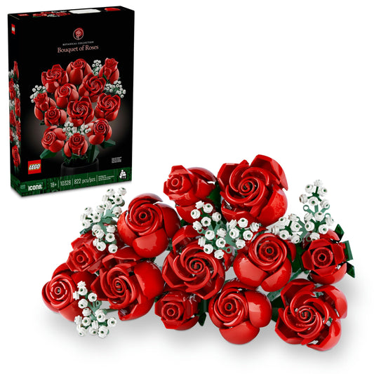 Lego 10328 Icons RosenstrauÌÙ, 12 Rosen, 4 Zweige Schleierkraut