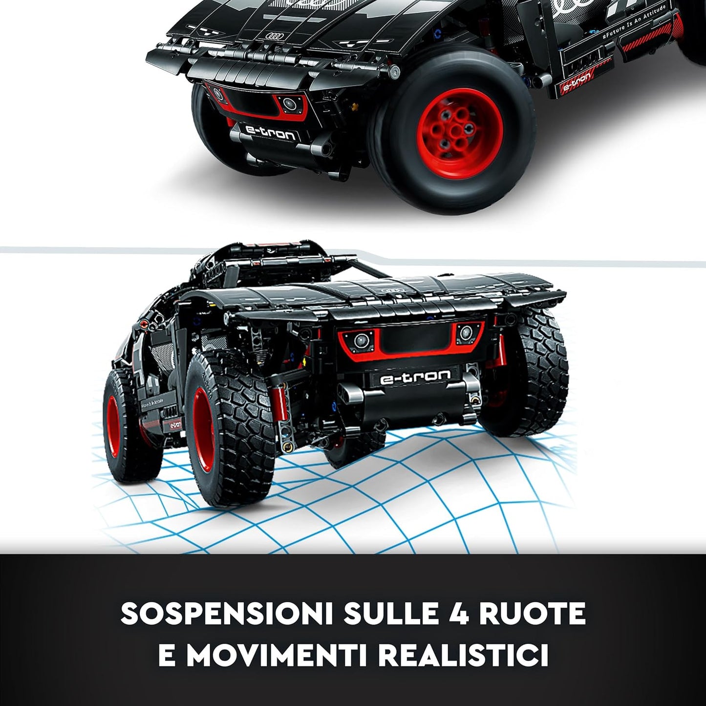 Lego Technic Audi RS Q e-tron 42160 Advanced Building Kit for Kids Ages 10 and Up, This Remote Controlled Car Toy Features App-Controlled Steering and Makes a Great Gift for Kids Who Love Engineering