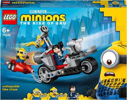 LEGO 75549 Minions Unstoppable Bike Chase Construction Toy with Gru, Bob and Stuart Minion, Movie Gift Idea for Girls and Boys Ages 6 and Up