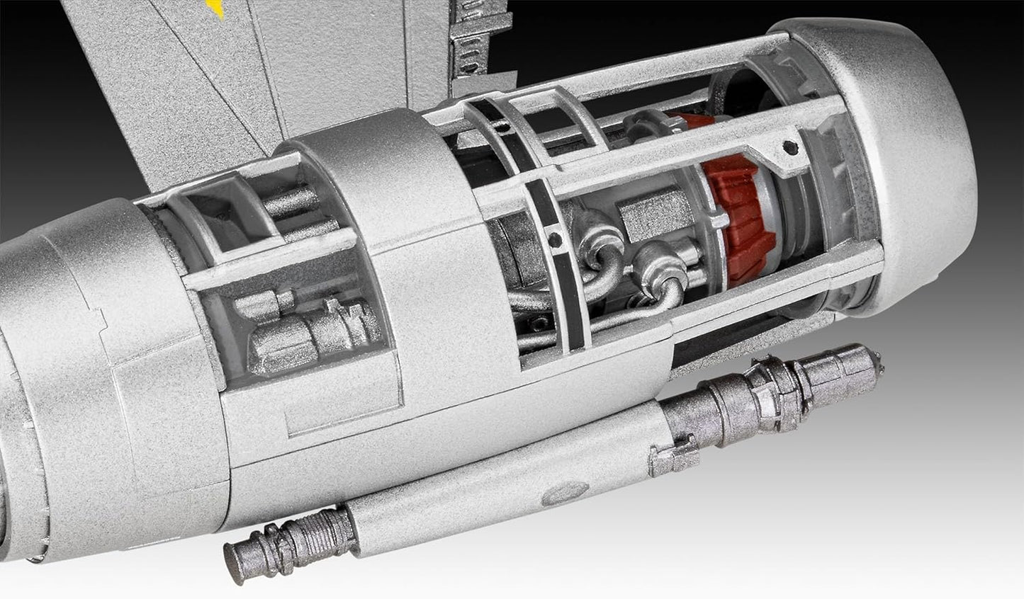Revell 06787 Star Wars: The Mandalorian N1 Starfighter (Din Djarin) 1:24 Scale Unbuilt/Unpainted Plastic Model Kit with Seated 'Mando' Figure