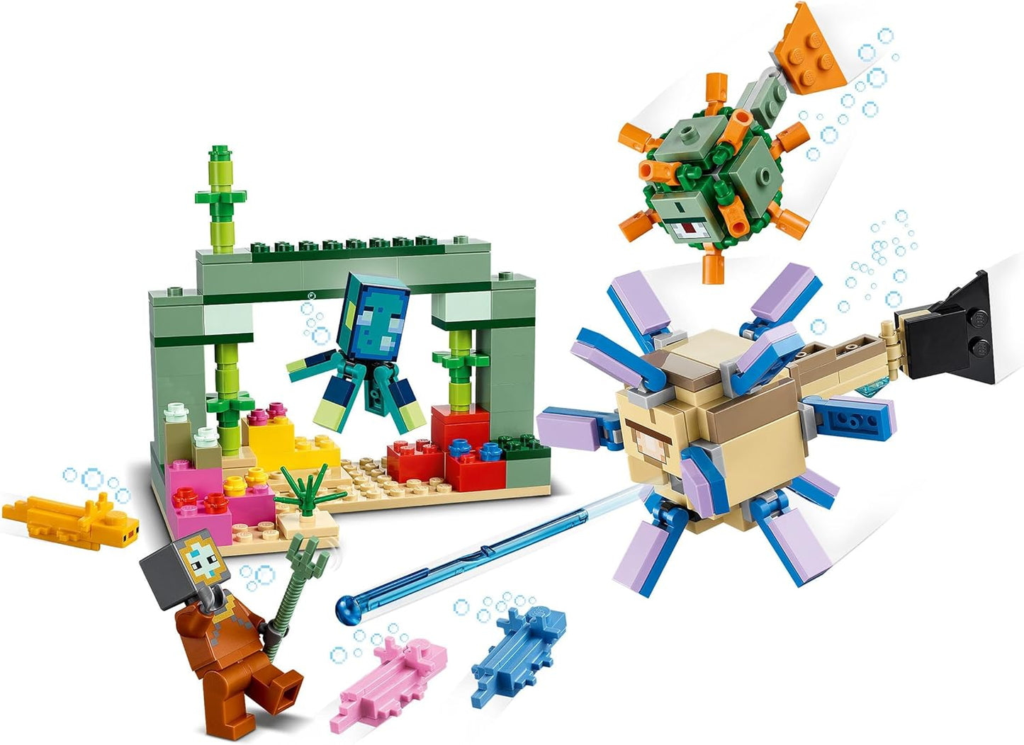 LEGO Minecraft The Guardian Battle 21180 Building Kit; Underwater Adventure Playset; Great Gift for Kids Aged 8+