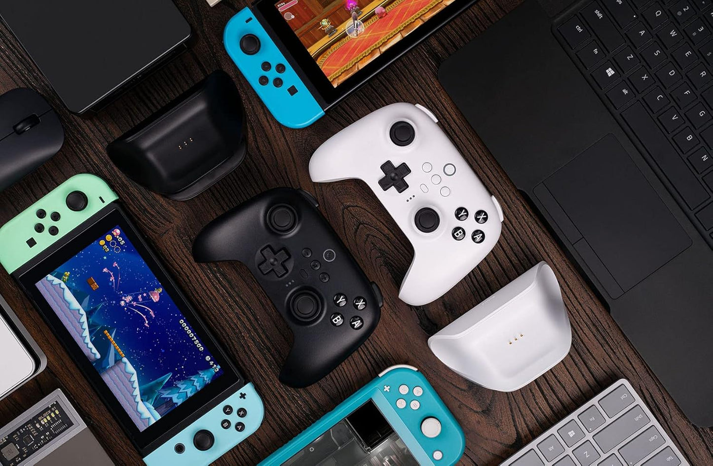 8Bitdo Ultimate Bluetooth Controller with Charging Dock, Wireless Pro Controller with Hall Effect Sensing Joystick, Compatible with Switch, Windows and Steam Deck (White)