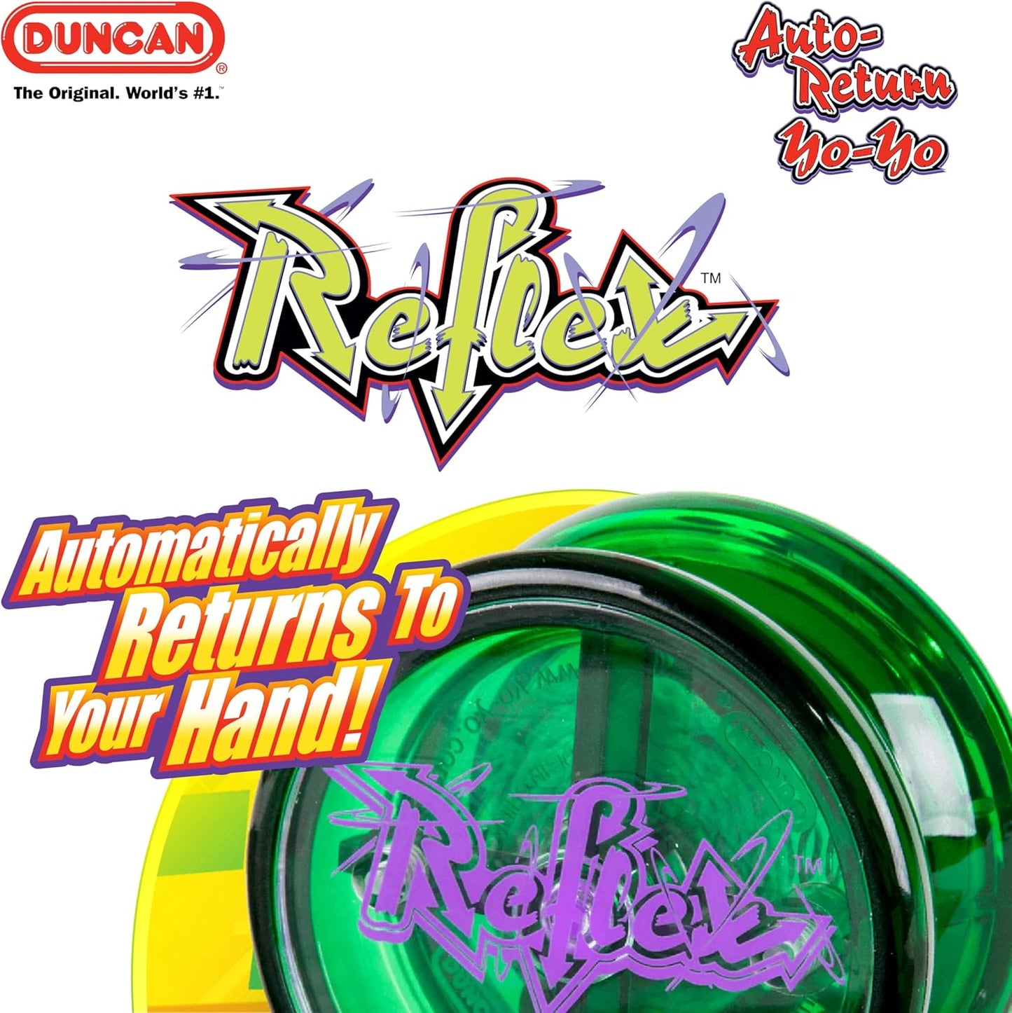 Duncan Toys Reflex Auto Return Yo-Yo, Beginner String Trick Yo-Yo, Green