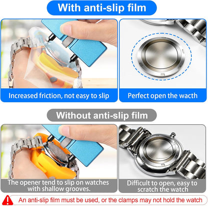 JOREST Watch Battery Replacement Tool Kit, Watch Wrench Back Remover for Rotate Open Watch Cover, Watch Case Opener Set with Watch Back Remover Holder, Only for Grooved Watches