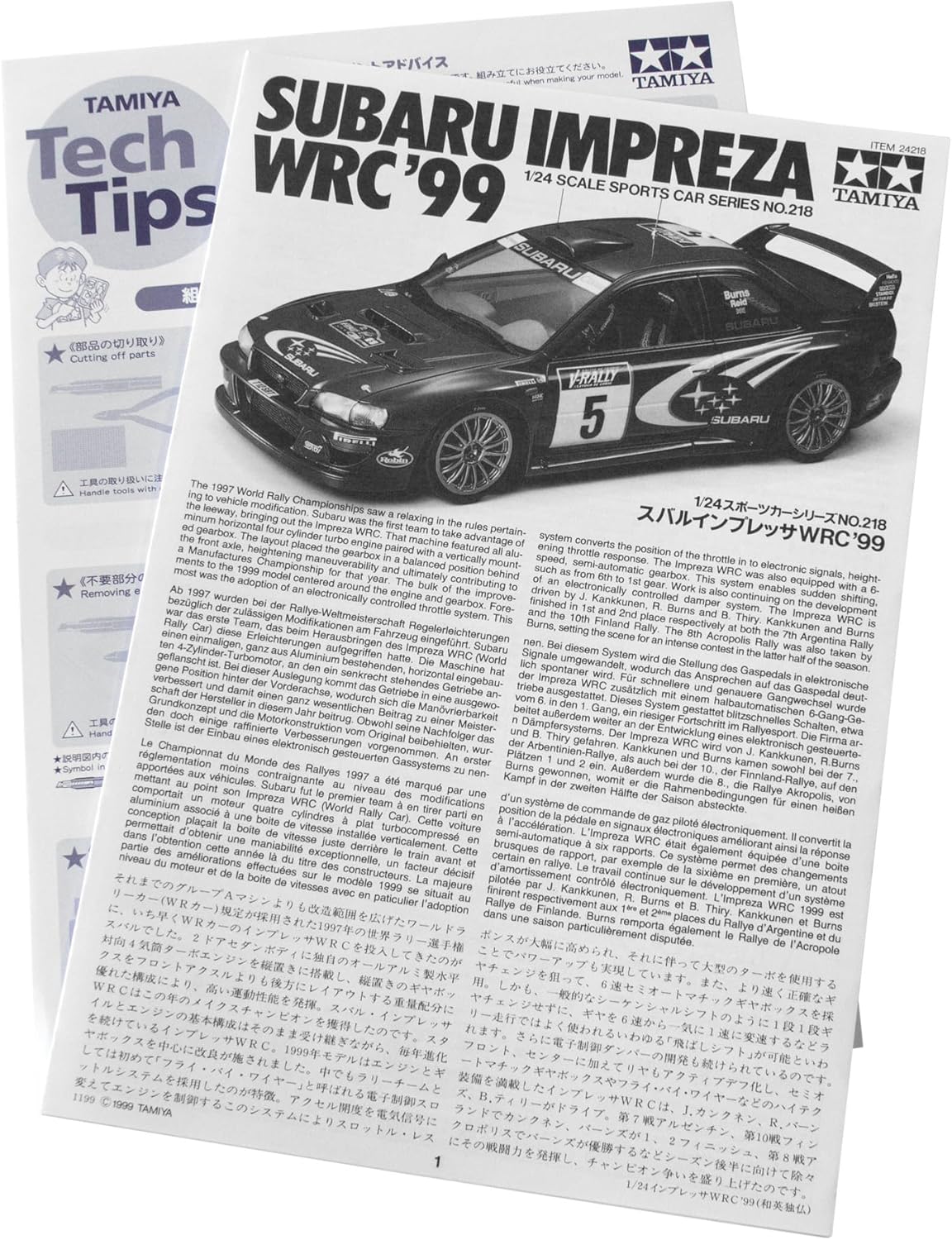 Tamiya - 24218 - Model - Subaru Impreza WRC 99 - Scale 1:24