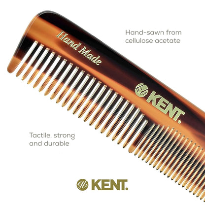 Kent OT 4.4" Pocket Comb ??? Fine & Wide Tooth Handmade Comb for Hair, Beard, Mustache. Ideal for Travel. Saw Cut and Hand Polished.
