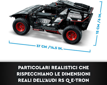 Lego Technic Audi RS Q e-tron 42160 Advanced Building Kit for Kids Ages 10 and Up, This Remote Controlled Car Toy Features App-Controlled Steering and Makes a Great Gift for Kids Who Love Engineering