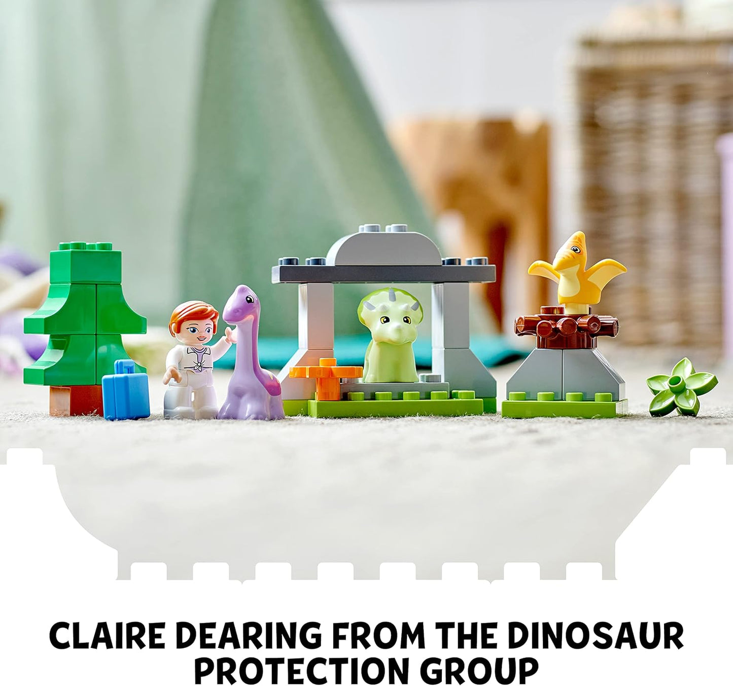 LEGO DUPLO Jurassic World Dinosaur Nursery 10938 Building Toy with 3 Baby Animals;Including a Triceratops, and a Claire Dearing Figure