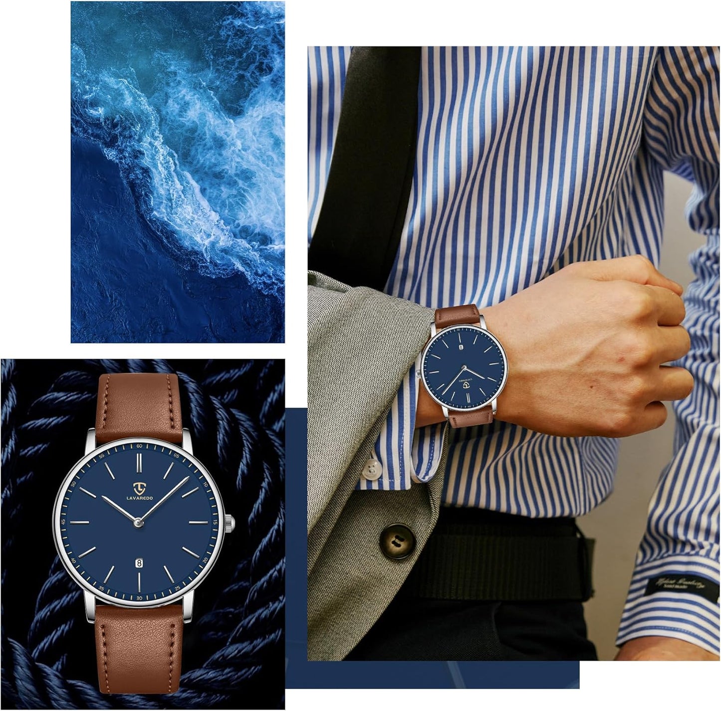 BEN NEVIS Watch, Mens Watch, Minimalist Fashion Simple Wrist Watch Analog Date with Leather Strap