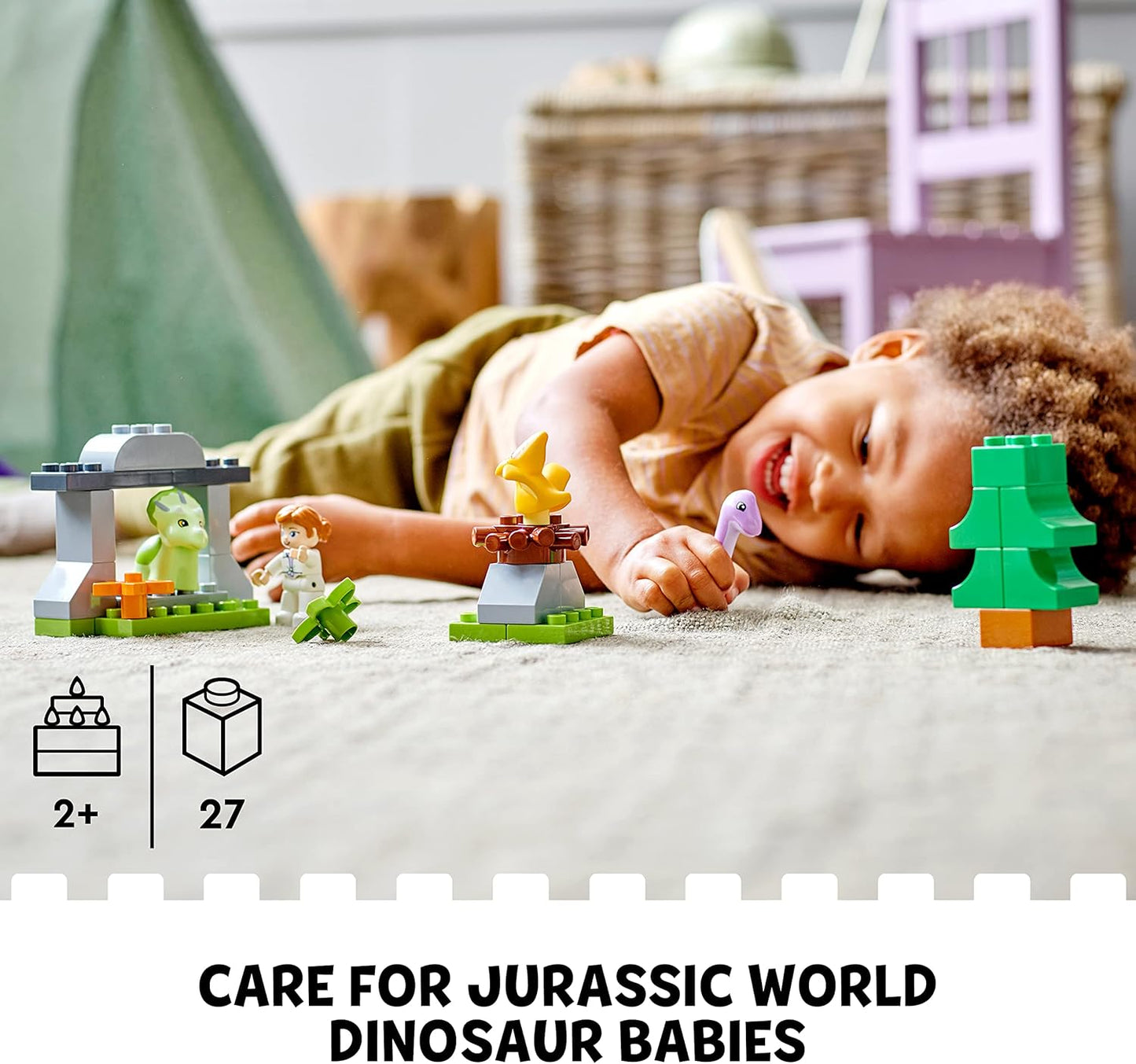 LEGO DUPLO Jurassic World Dinosaur Nursery 10938 Building Toy with 3 Baby Animals;Including a Triceratops, and a Claire Dearing Figure