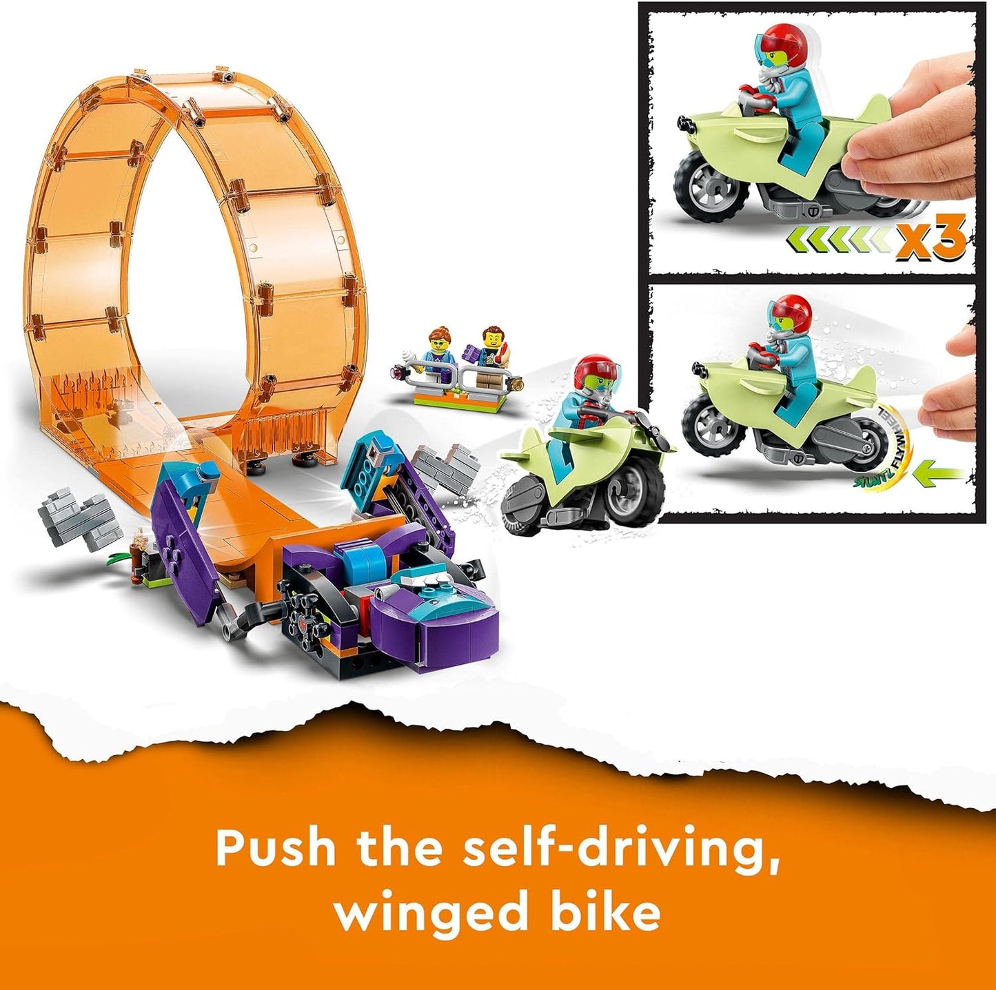 Lego City Stuntz Smashing Chimpanzee Stunt Loop 60338 Building Toy Set for Boys, Girls, and Kids Ages 7+ (226 Pieces)