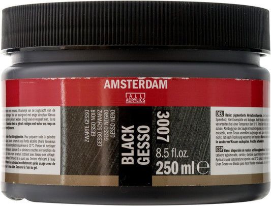 Tarrence Gesso Amsterdam Acrylic Medium Black Gesso T2417-3007 8.5 fl oz (250 ml)