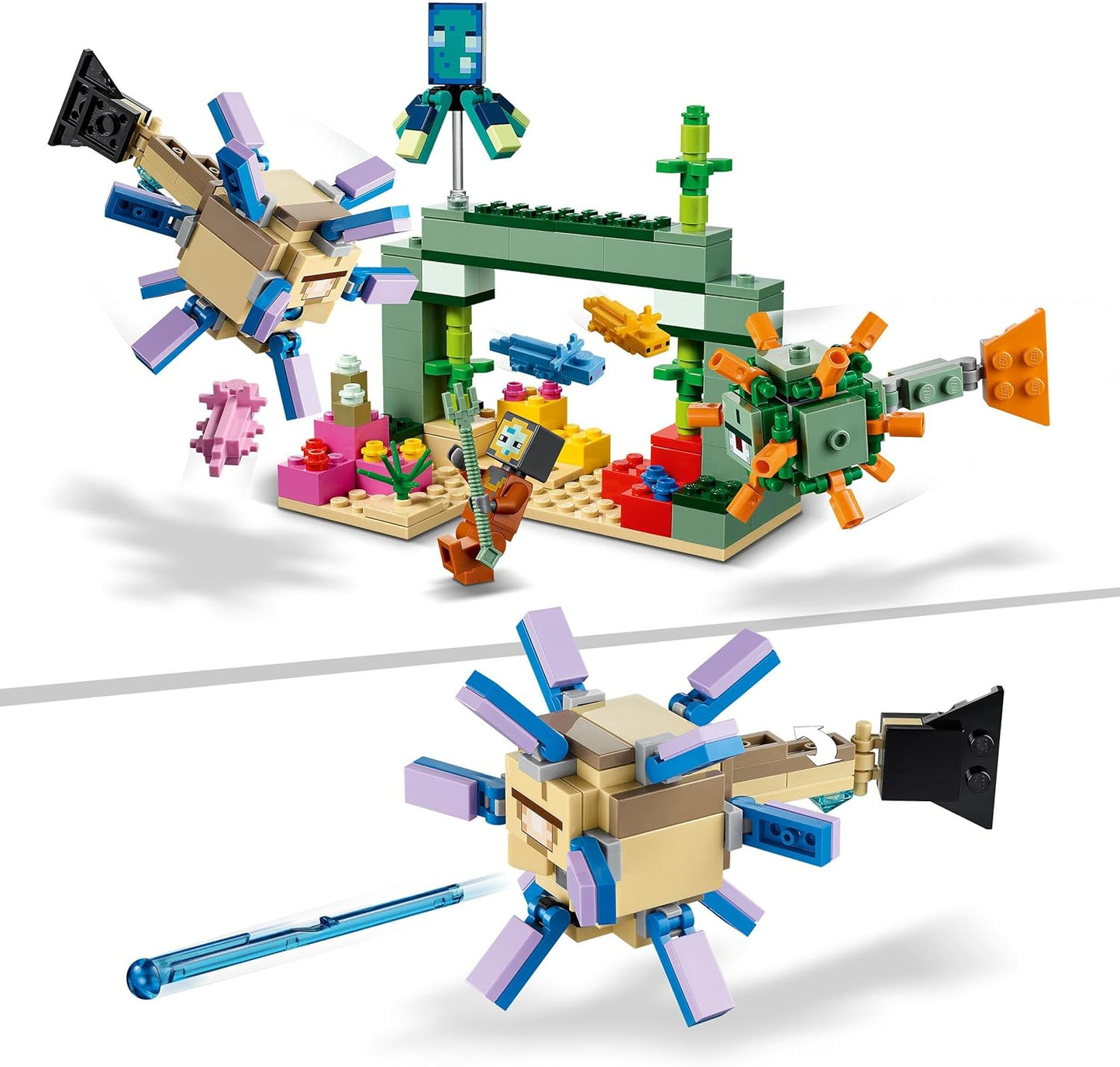 LEGO Minecraft The Guardian Battle 21180 Building Kit; Underwater Adventure Playset; Great Gift for Kids Aged 8+