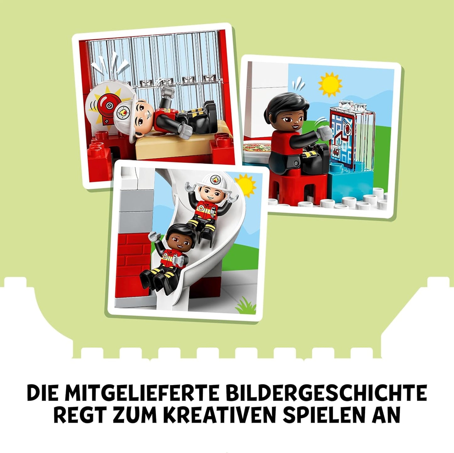 LEGO DUPLO Rescue Fire Station & Helicopter 10970 Building Toy; Playset with Fire Engine and Helicopter