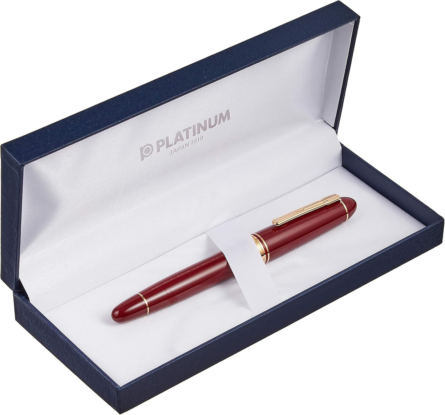 PLATINUM Fountain Pen President #10 Burgundy and Gold- PTB20000P - M front view