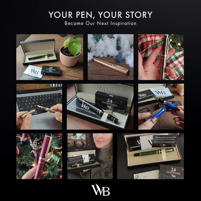 Wordsworth & Black Primori Fountain Pen Set [Black Gold]; Medium Nib, Gift Case, 24 Ink Cartridges, Refill Converter, Manual; Journaling, Calligraphy, Smooth Writing Pens; Left & Right Handed