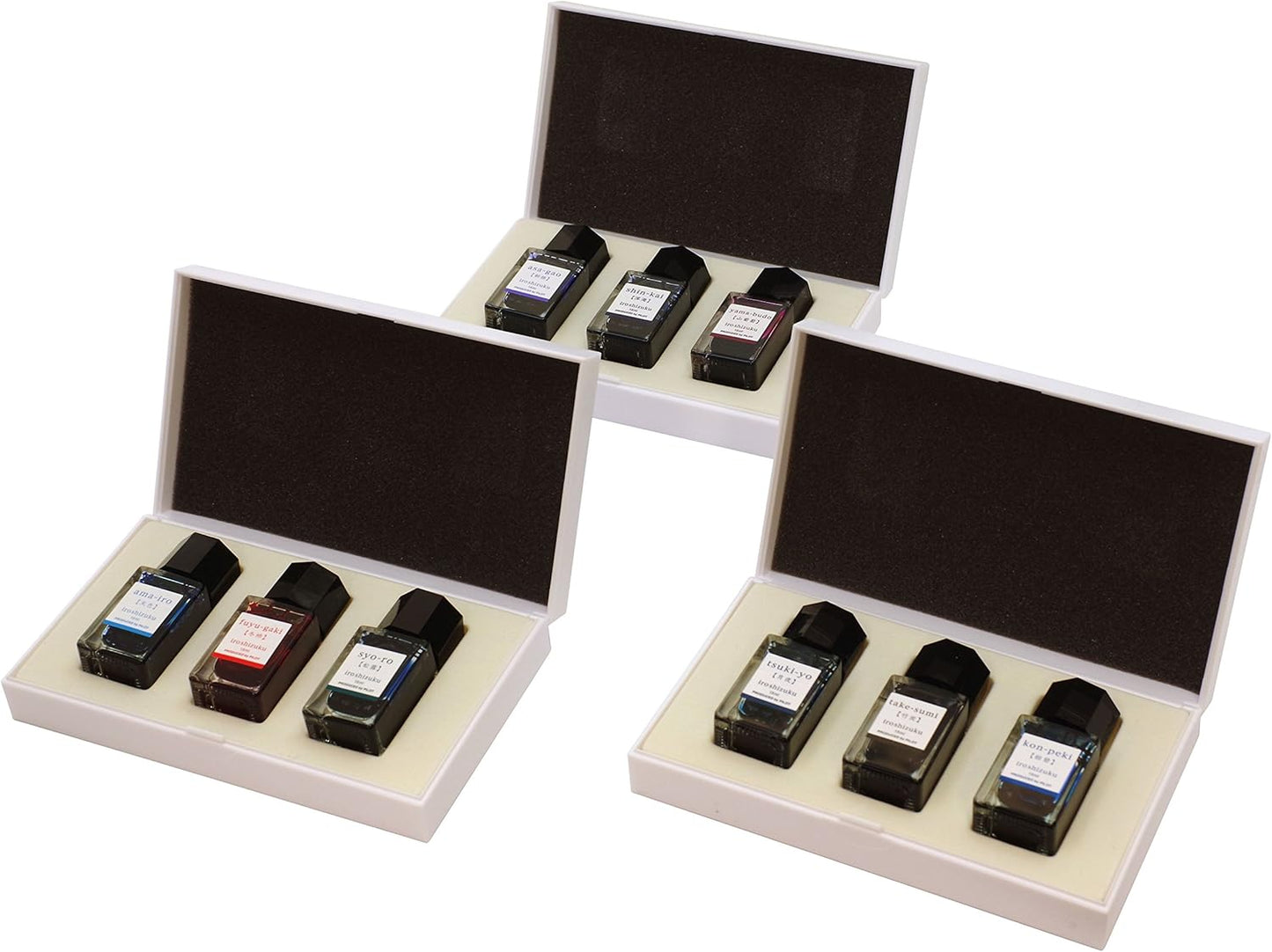 PILOT Iroshizuku Mini Fountain Pen Ink - 15 ml Bottle 3 Colors Set - AS/SNK/YB (Japan Import)
