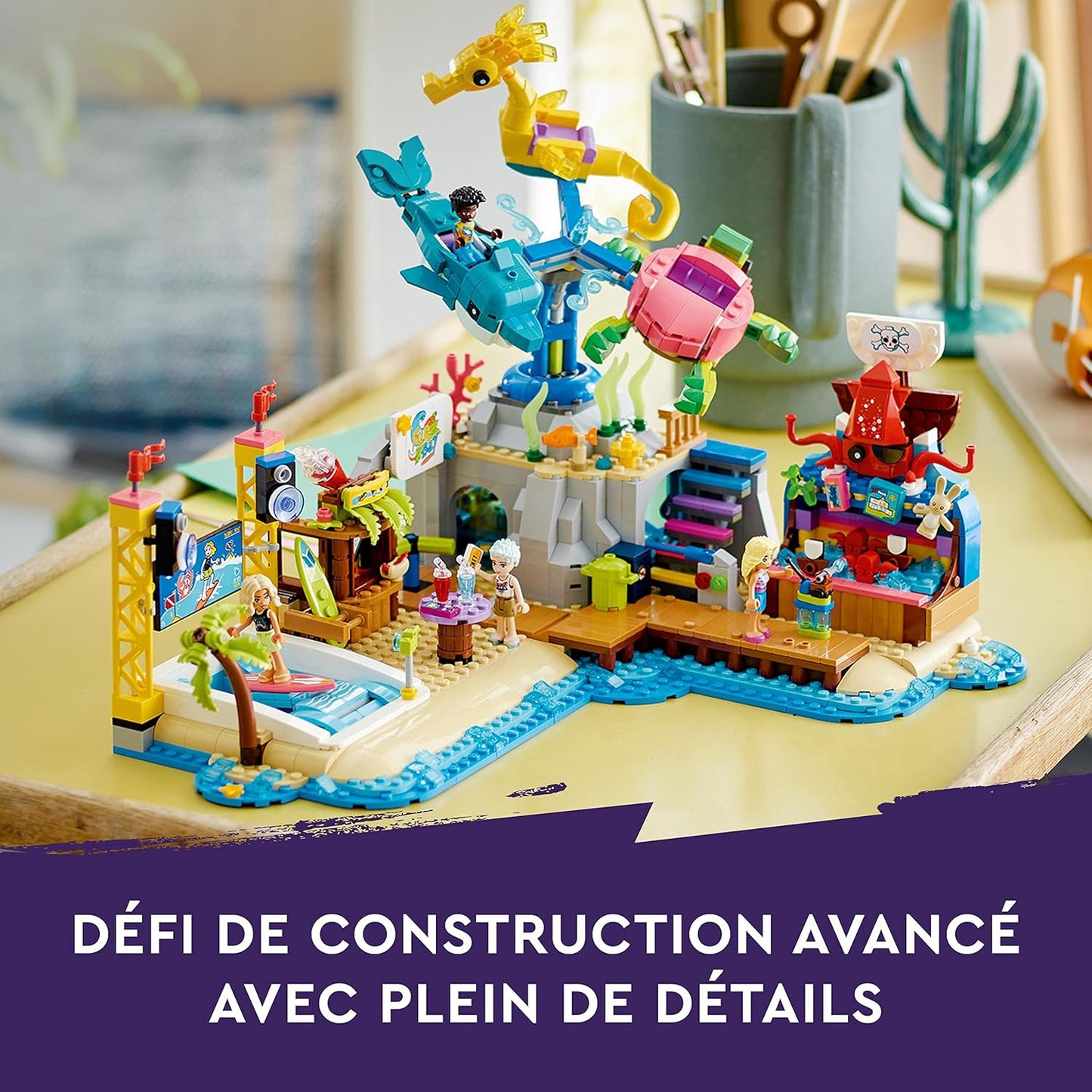 LEGO 41737 Friends Beach Amusement Park, Toy Fair with Technic Movement Elements, Animal Figures, Carousel and Wave Machine, Gift Idea