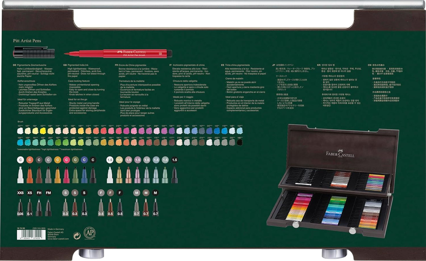 Faber-Castell Pitt Artist Wooden Box, Pack of 90