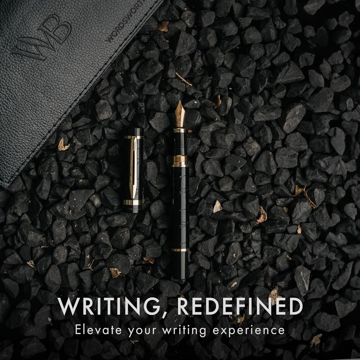 Wordsworth & Black Primori Fountain Pen Set [Black Gold]; Medium Nib, Gift Case, 24 Ink Cartridges, Refill Converter, Manual; Journaling, Calligraphy, Smooth Writing Pens; Left & Right Handed, alternate view