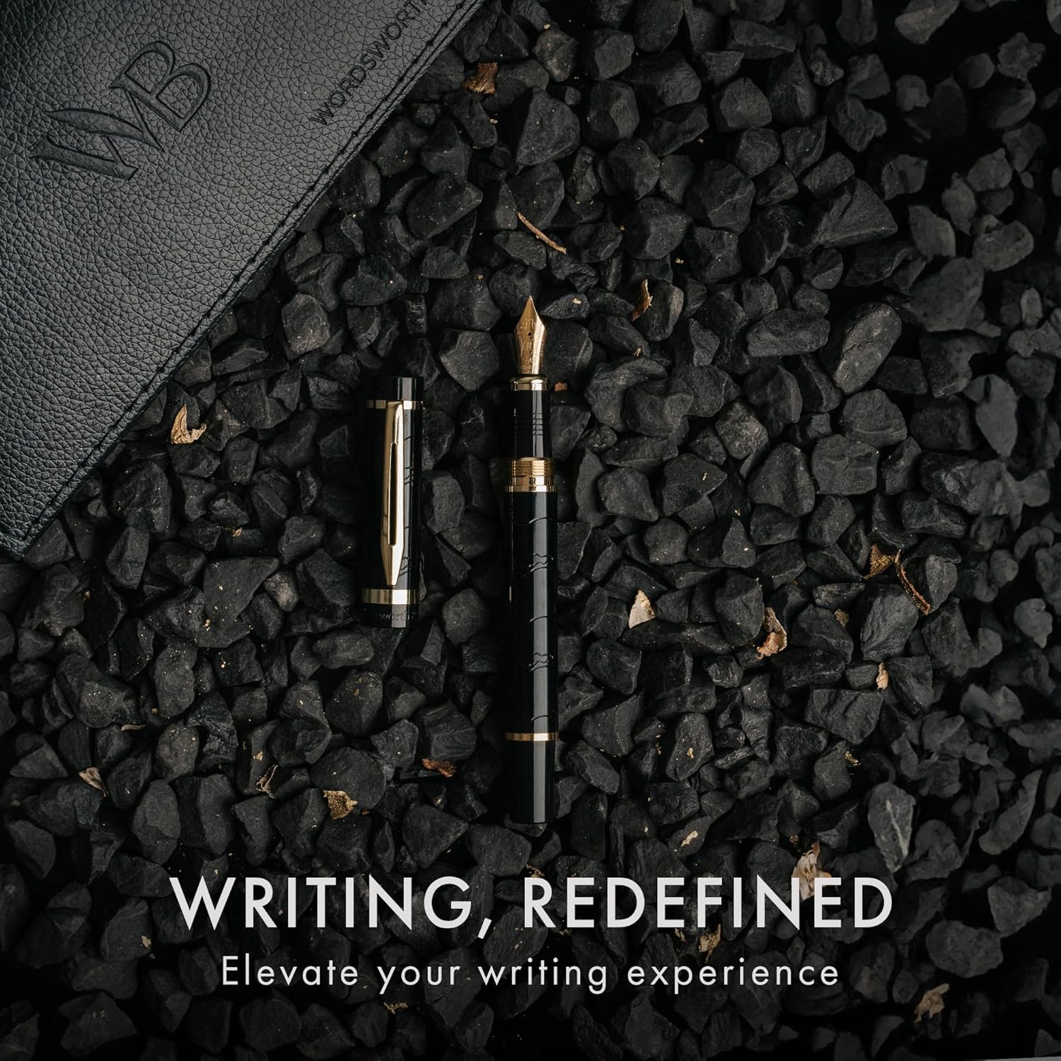 Wordsworth & Black Primori Fountain Pen Set [Black Gold]; Medium Nib, Gift Case, 24 Ink Cartridges, Refill Converter, Manual; Journaling, Calligraphy, Smooth Writing Pens; Left & Right Handed, alternate view