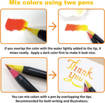 Akashiya Watercolor Brush [Aya] Pale Japan's Traditional Colors - CA350S-02