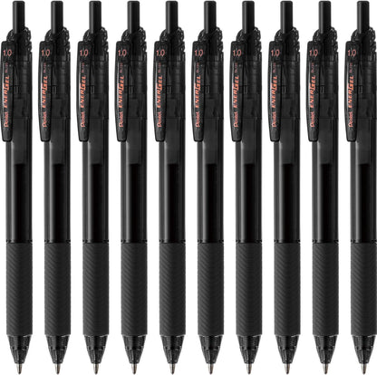 Pentel BL130-A EnerGel Ink Ballpoint Pen, S, 0.04 inches (1.0 mm), Black, 10 Pieces
