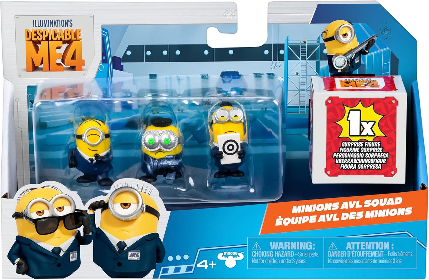 Minions Despicable Me 4-4 Figure Packs AVL Squad | 2 inch Collectible Figures | Pack Has 3 Figures Visible Plus 1 Surprise Figure Hidden