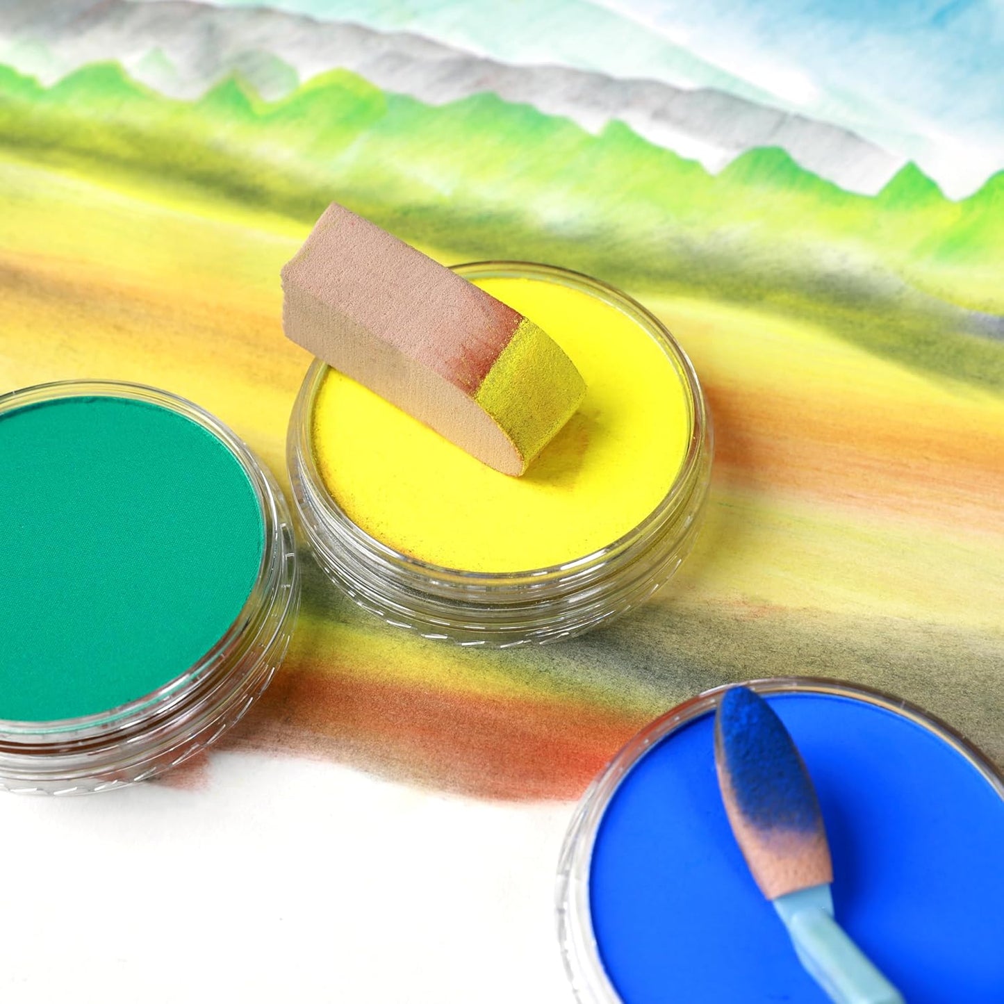 PanPastel Artist Pastels by GOLDEN, Landscape Colors Starter Set, 7 Color, Professional Artist Pastels, Unique Pan Format (cake-like)