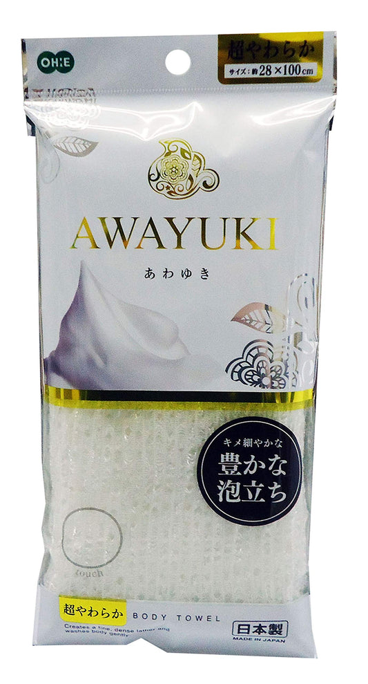 Japan Health and Personal Care - Ohe Light Snowfall Nylon Towel Ultra Soft White *AF27*