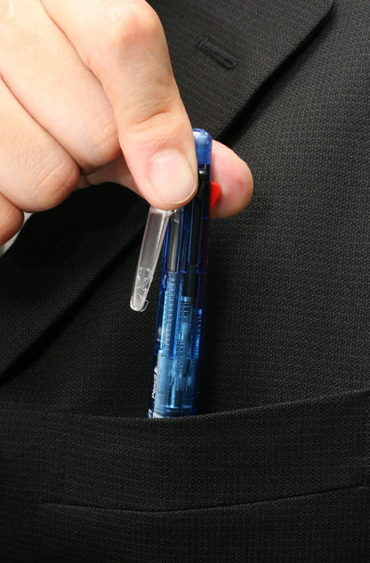 ZEBRA B4SA1 Clip-on multi Multifunctional Pen (0.7mm Black, Blue, Red and Green + 0.5mm mechanical pencil) - Blue Barrel