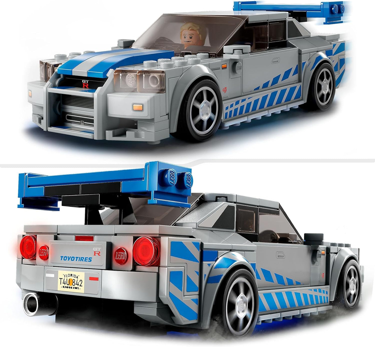 Lego Speed Champions 2 Fast 2 Furious Nissan Skyline GT-R (R34), Race Car Toy Model Building Kit, Collectible with Racer Minifigure, 2023 Set for Kids, Boys and Girls Ages 9 and Up 76917